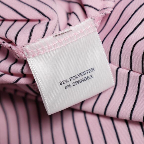 Peter Millar Pink Black Striped Summer Comfort Polo Shirt Mens Size XL - Picture 9 of 15